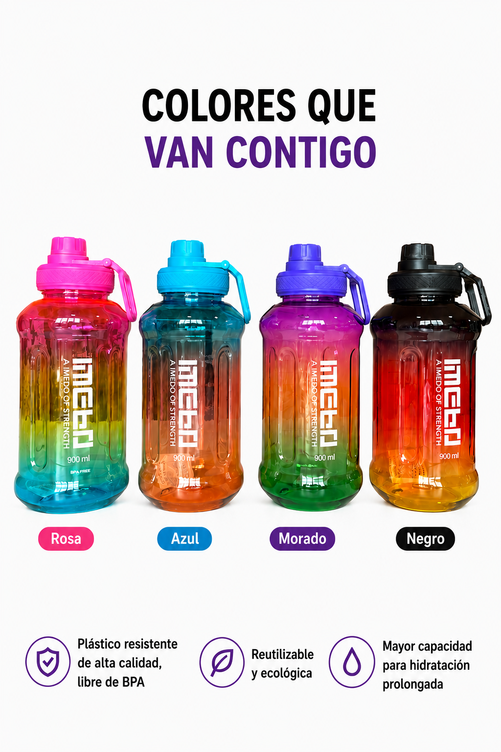 BOTELLA XL 900 mL - Tu Aliada Este Verano🌞💧