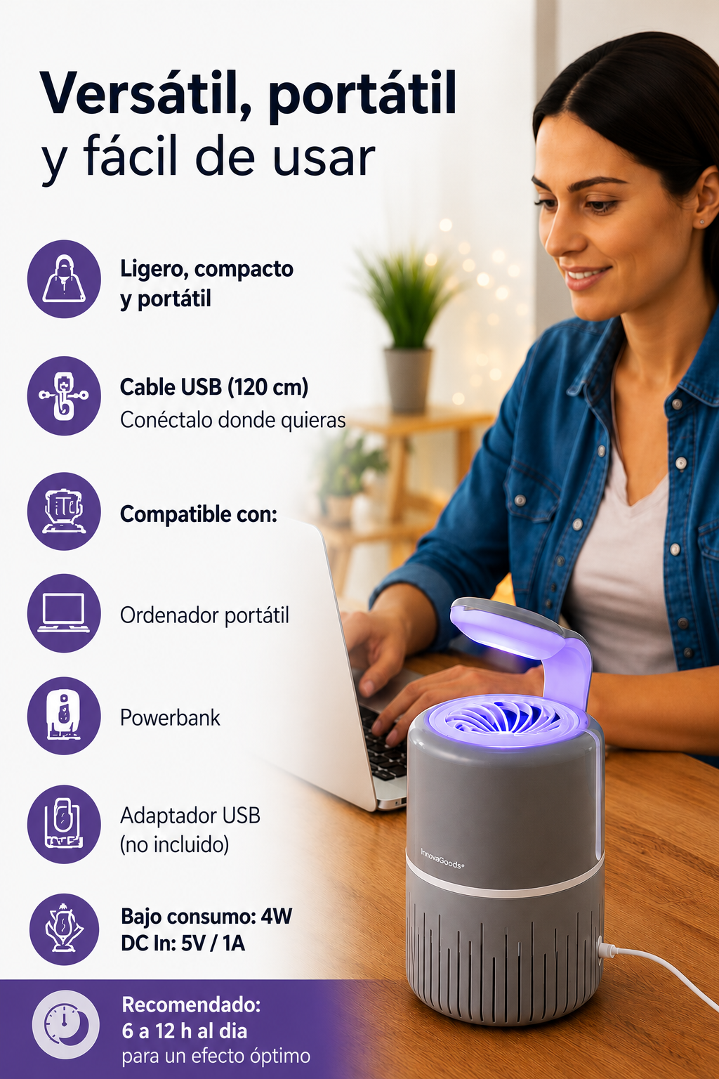 LÁMPARA ANTIMOSQUITOS Por Succión UV – Disfruta del verano sin picaduras 💡🚫🦟